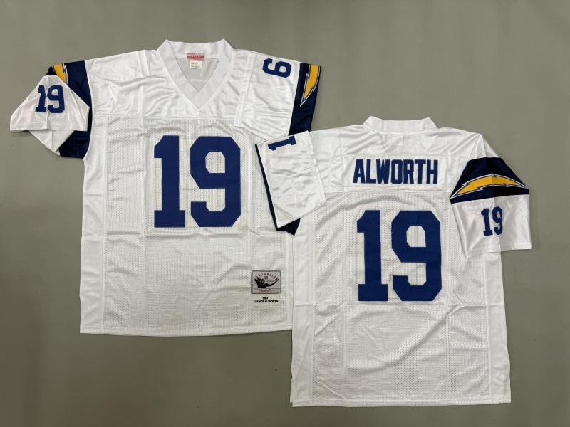 Men 2025 Los Angeles Chargers #19 Alworth white Throwback Limited NFL Jersey style 003->los angeles chargers->NFL Jersey